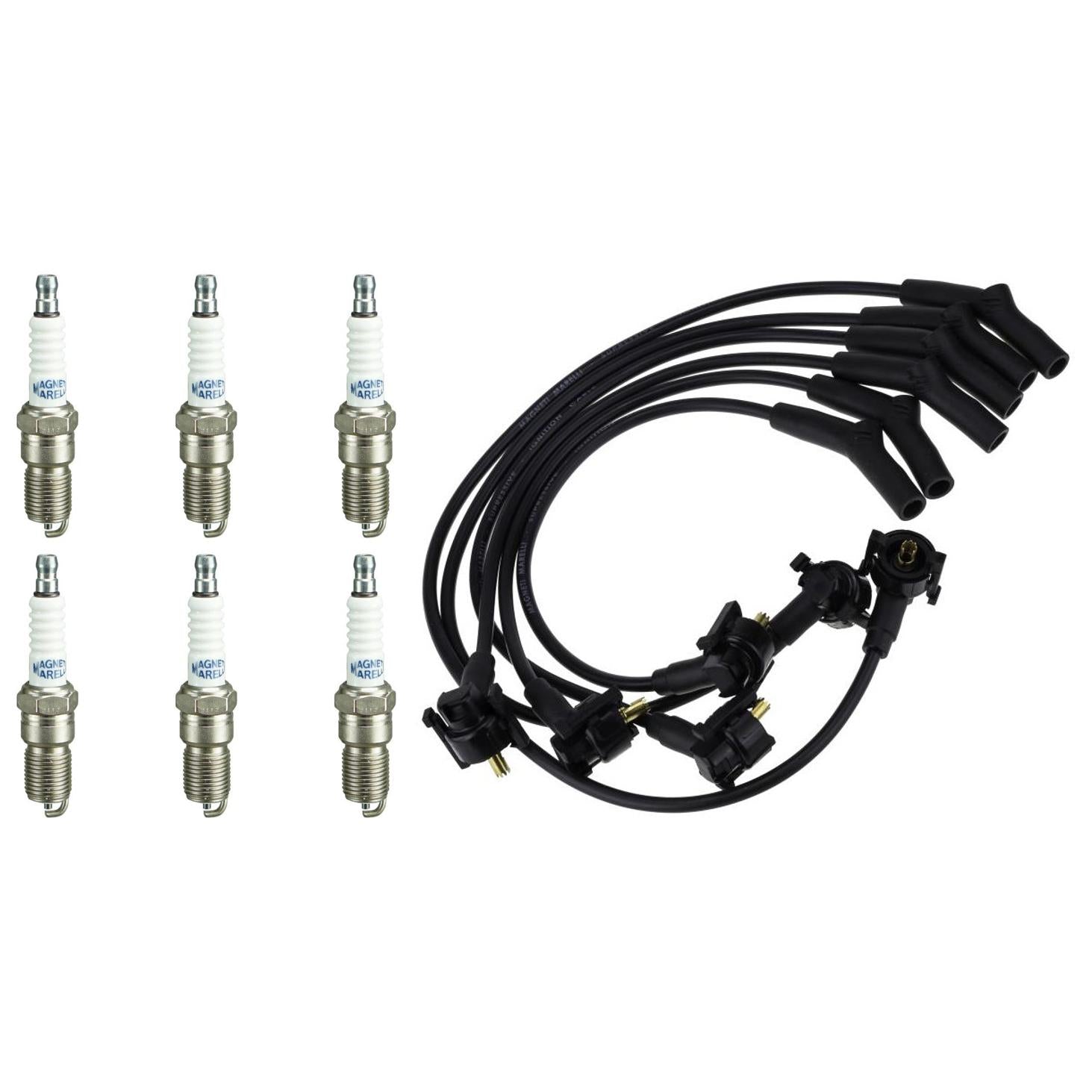 Kit 6 Vela Ignição e Cabo - Magneti Marelli - CVMF1202 / Q5RTCMM-10 - (1)