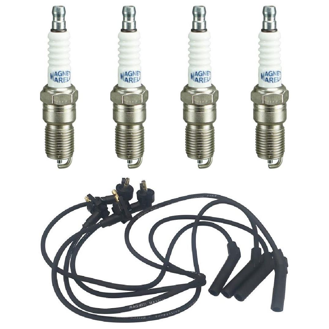 Kit 4 Vela Ignição e Cabo - Magneti Marelli - CVMF01S2 / Q5RTCMM-10 - (1)
