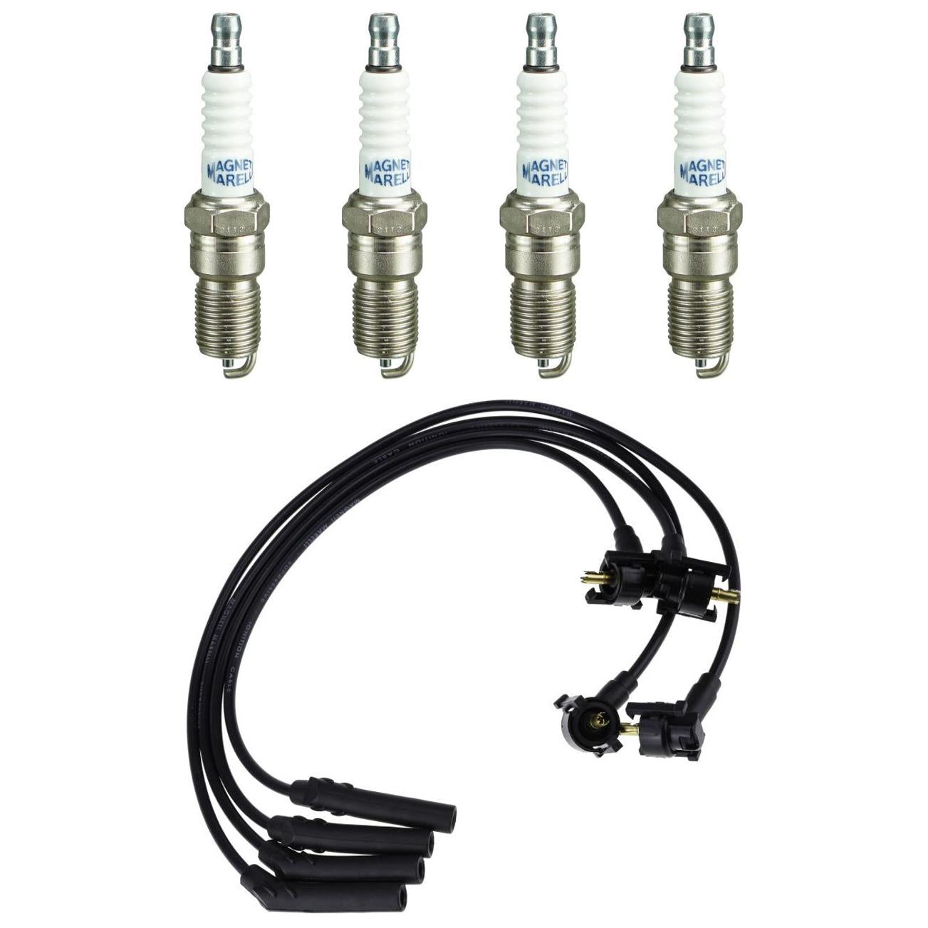 Kit 4 Vela Ignição e Cabo - Magneti Marelli - CVMM6102 / Q5RTCMM-10 - (1)