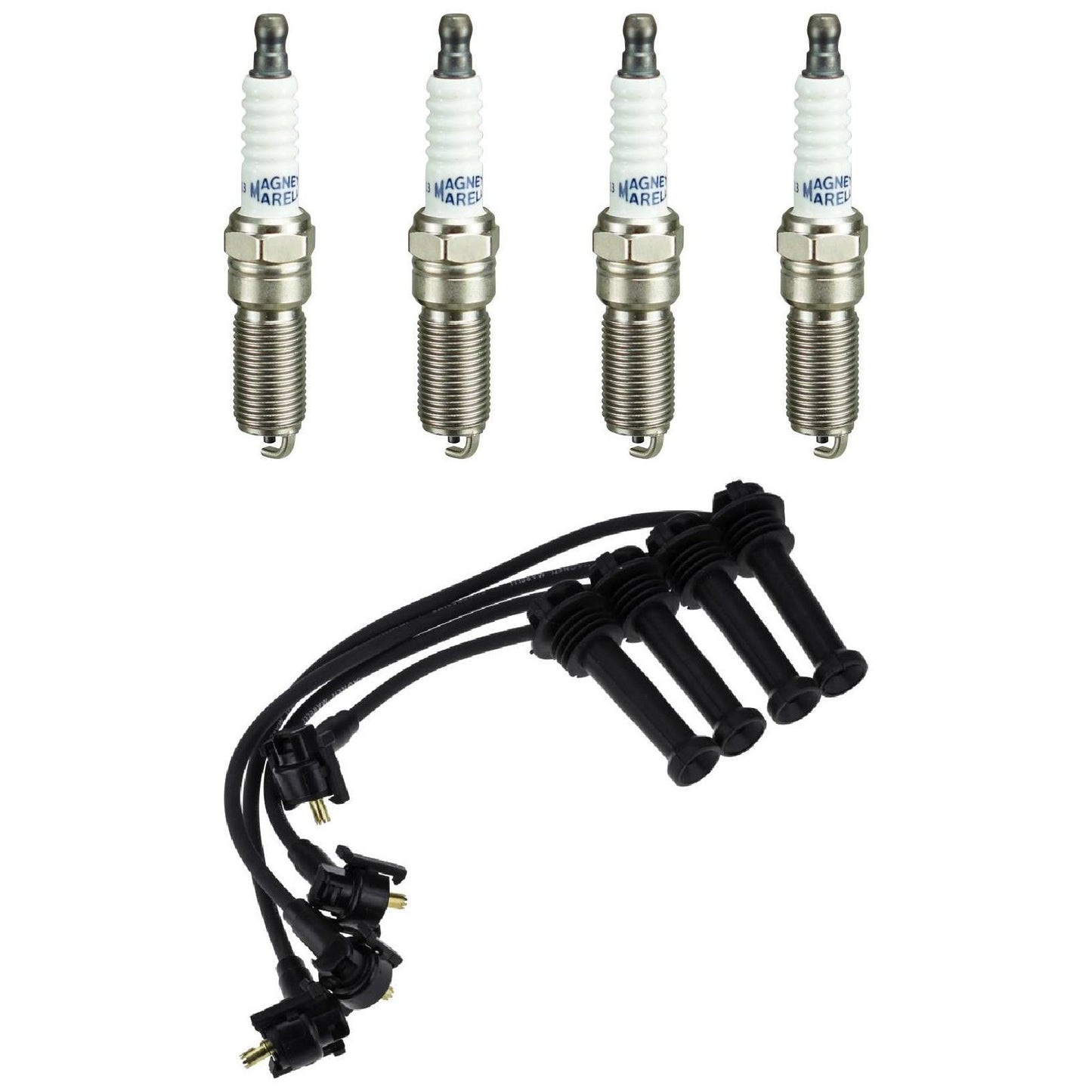 Kit 4 Vela Ignição e Cabo - Magneti Marelli - CVMF0302 / QH6RTCMM-13 - (1)