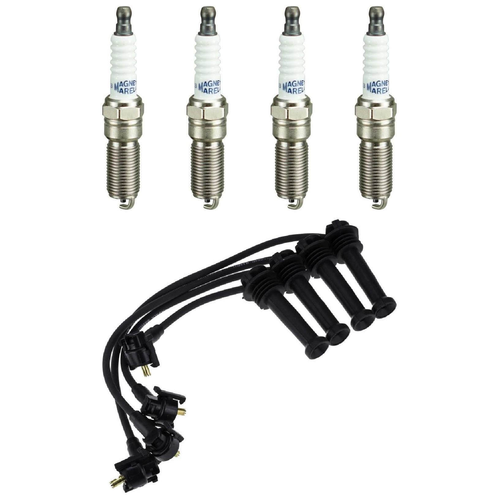Kit 4 Vela Ignição e Cabo - Magneti Marelli - CVMF0302 / QH6RTCMM-13 - (1)