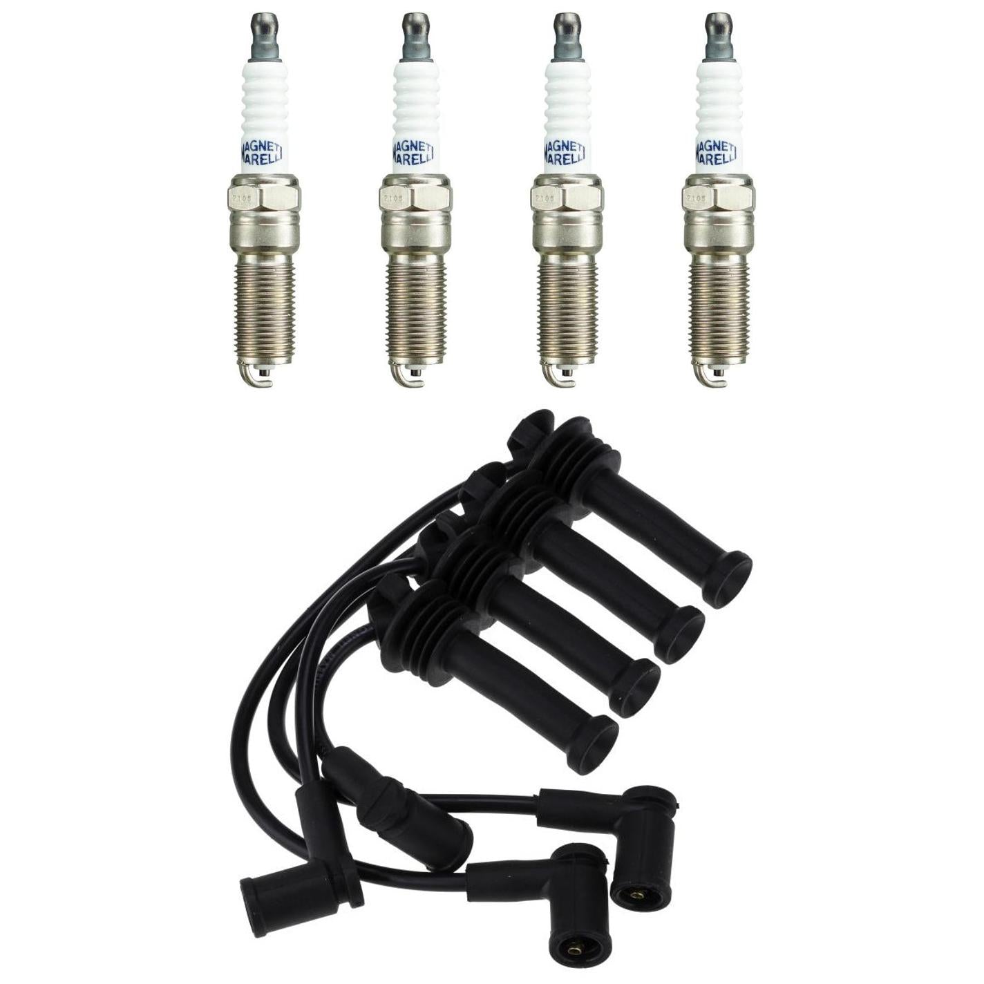 Kit 4 Vela Ignição VForm e Cabo Magneti Marelli - CVMM-F35 / QH7RFMM-10 - (1)