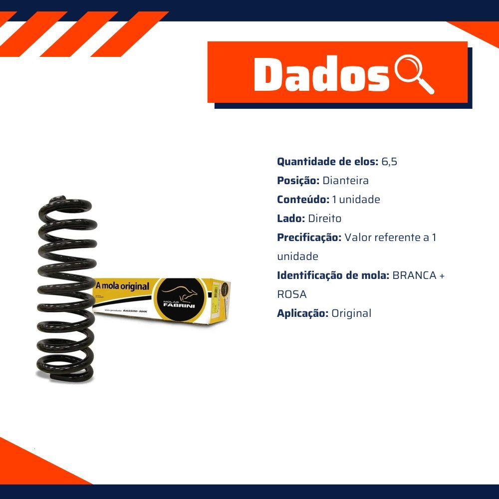 Mola da Suspensão Dianteira Direita para Honda Civic - Fabrini - I-HO0600 - (8)