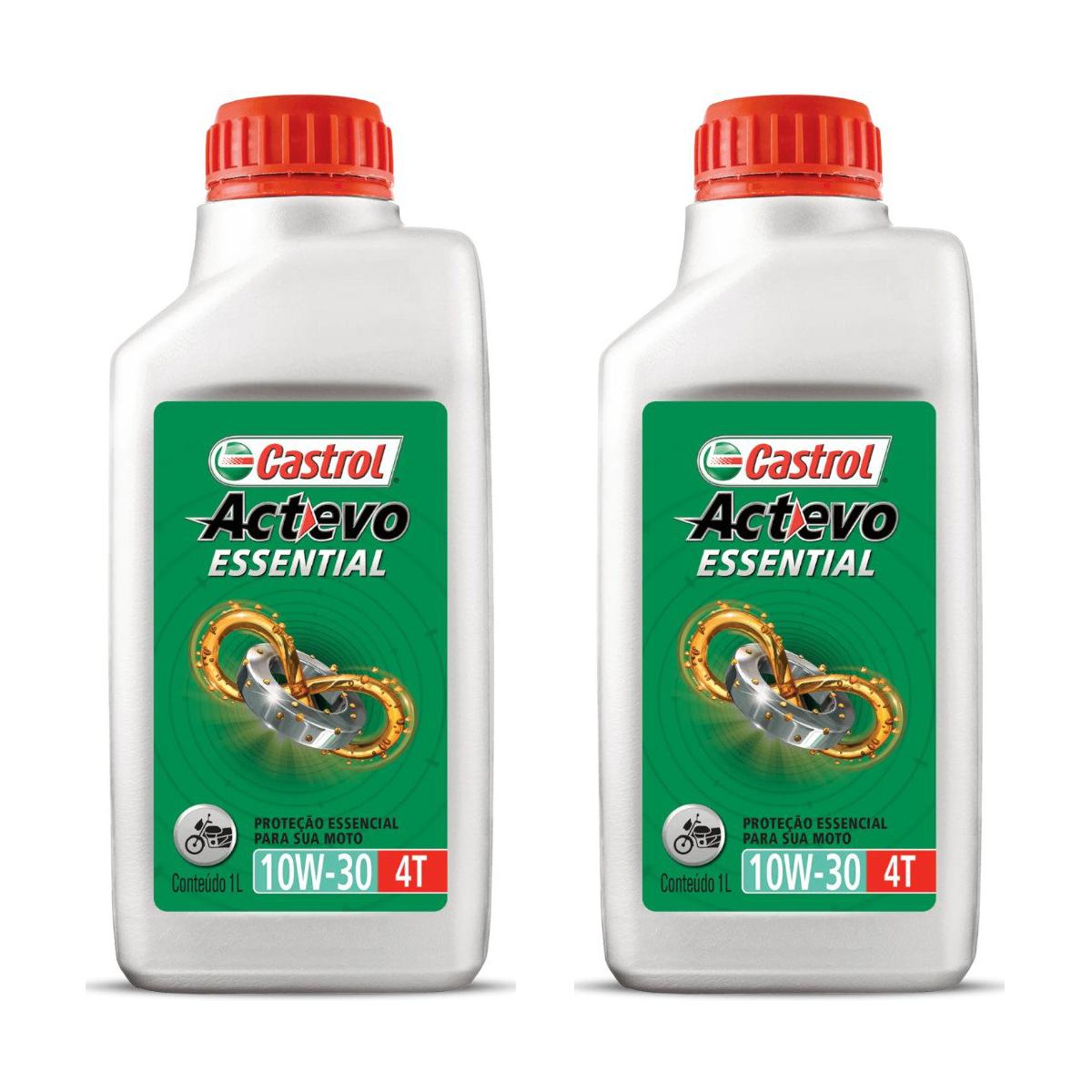 Kit c/ 2L Óleo de Motor para Moto Actevo Essential 10W30 - 3425150 - Castrol - (1)