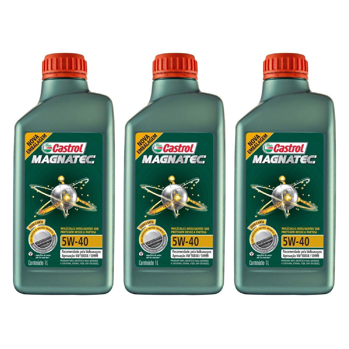 Kit c/ 3L Óleo de Motor Magnatec 508 88 5W40 - 3438139 - Castrol - (1)