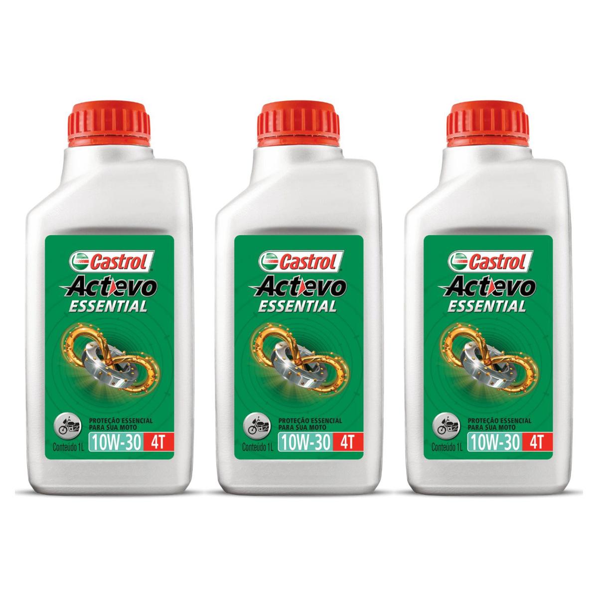 Kit c/ 3L Óleo de Motor para Moto Actevo Essential 10W30 - 3425150 - Castrol - (1)