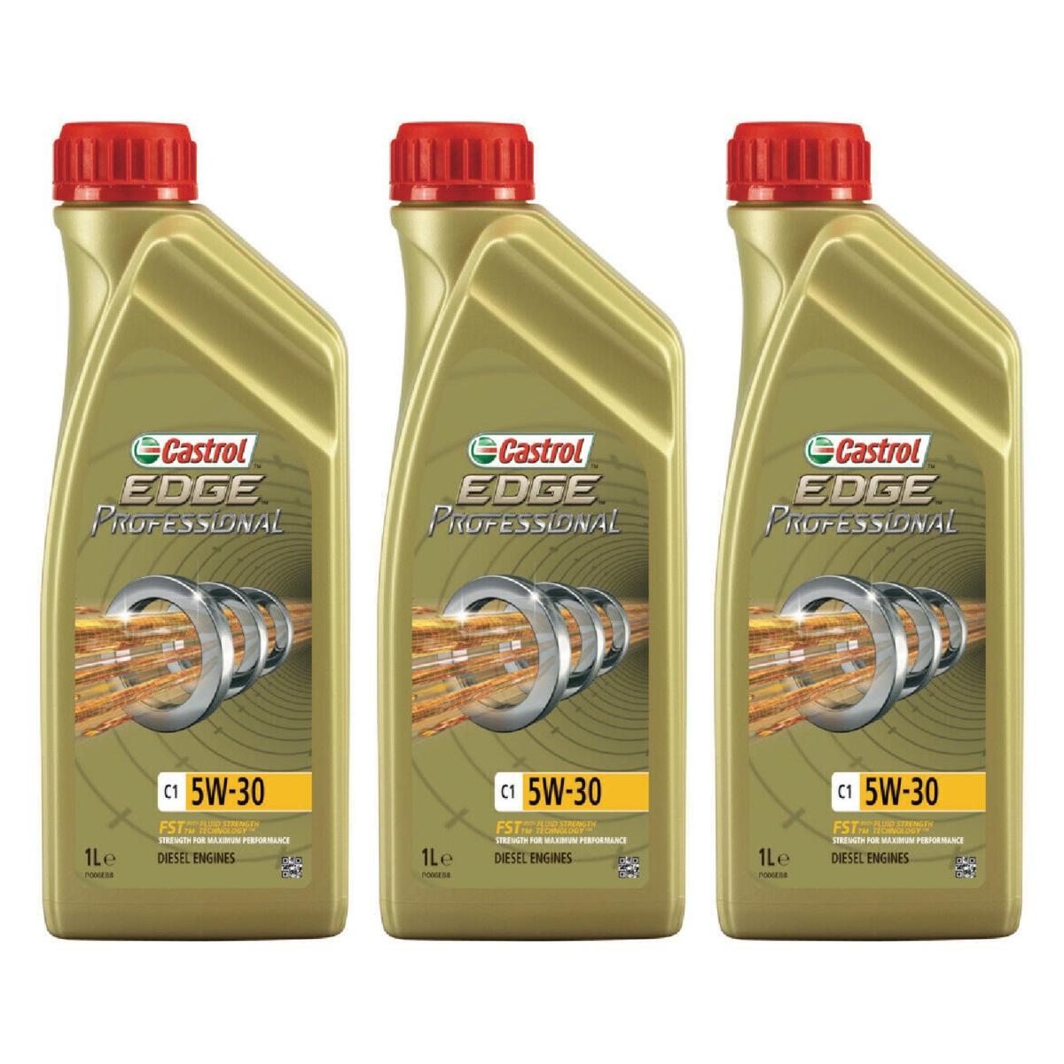 Kit c/ 3L Óleo de Motor Edge Professional C1 5W30 - 3435580 - Castrol - (1)