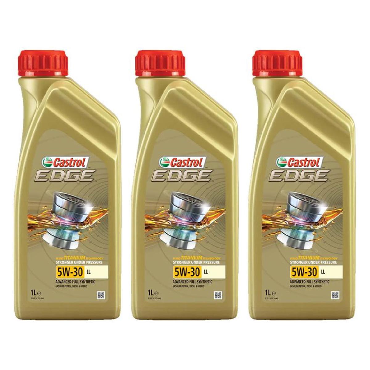 Kit c/ 3L Óleo de Motor Edge 5W30 LL - 3435526 - Castrol - (1)