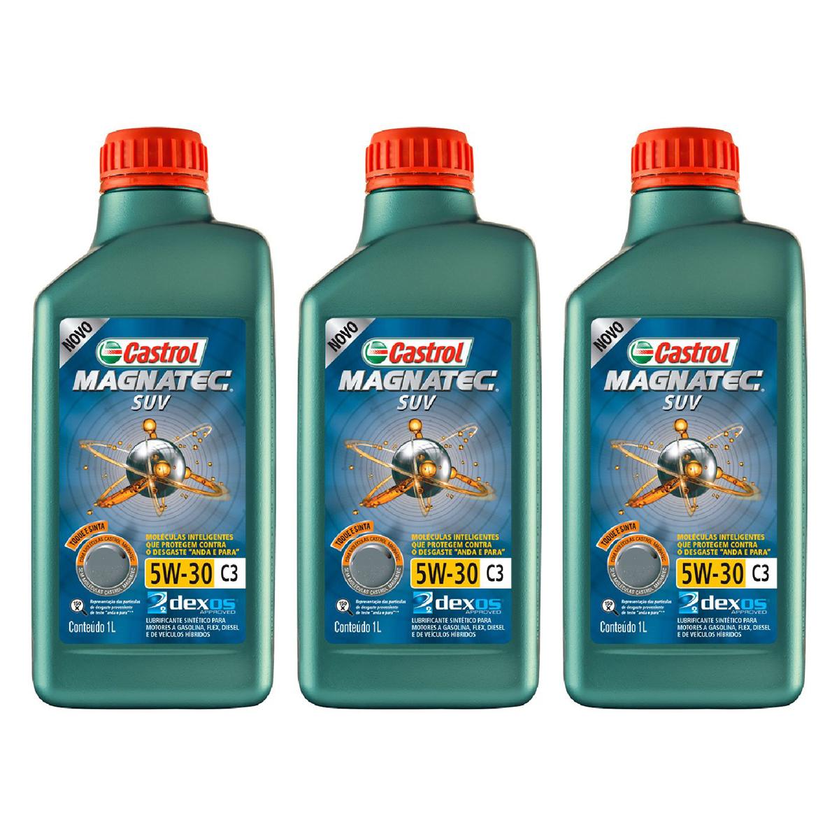 Kit c/ 3L Óleo de Motor Magnatec SUV 5W30 C3 - 3430831 - Castrol - (1)