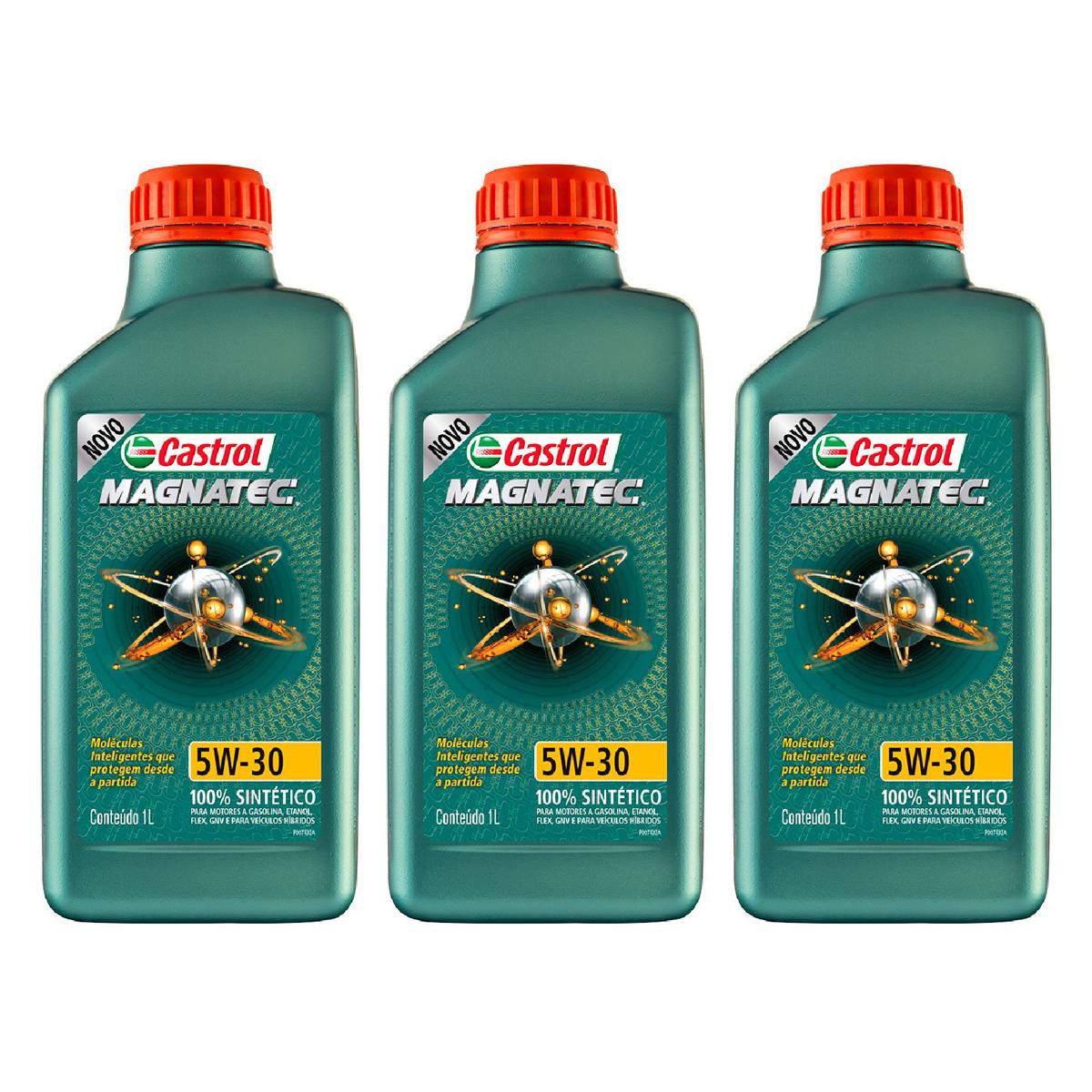 Kit c/ 3L Óleo de Motor Magnatec 5W30 - 3434565 - Castrol - (1)