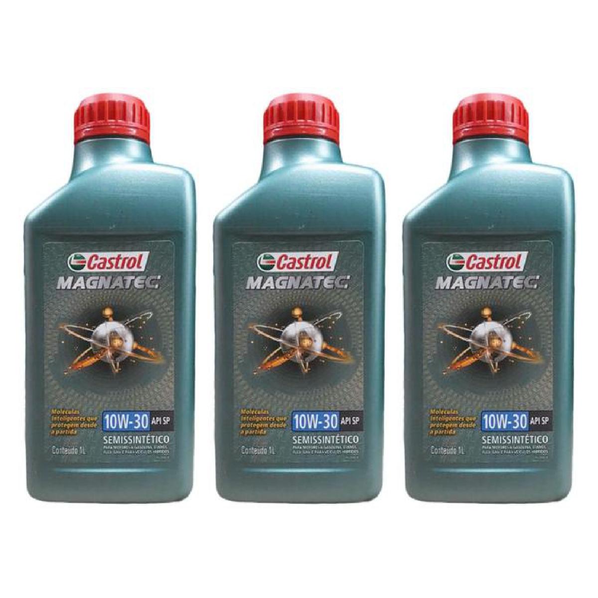 Kit c/ 3L Óleo de Motor Magnatec 10W30 - 3436554 - Castrol - (1)