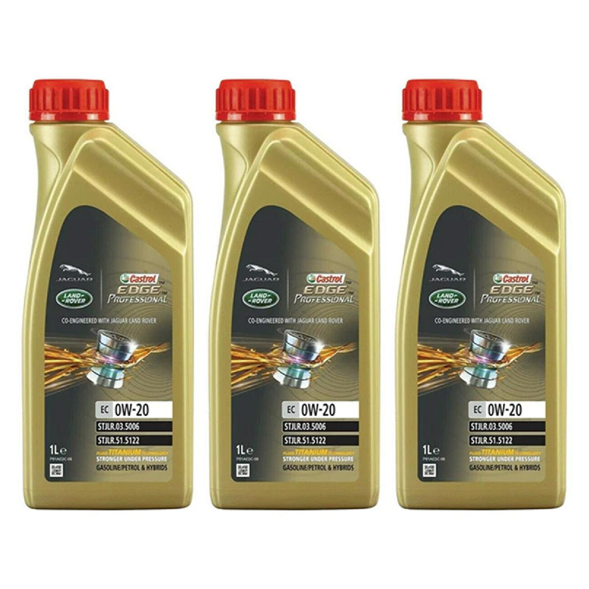 Kit c/ 3L Óleo de Motor Edge Professional EC 0W20 - 3435390 - Castrol - (1)