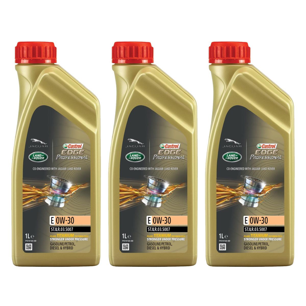Kit c/ 3L Óleo de Motor Edge Professional E 0W30 - 3435189 - Castrol - (1)