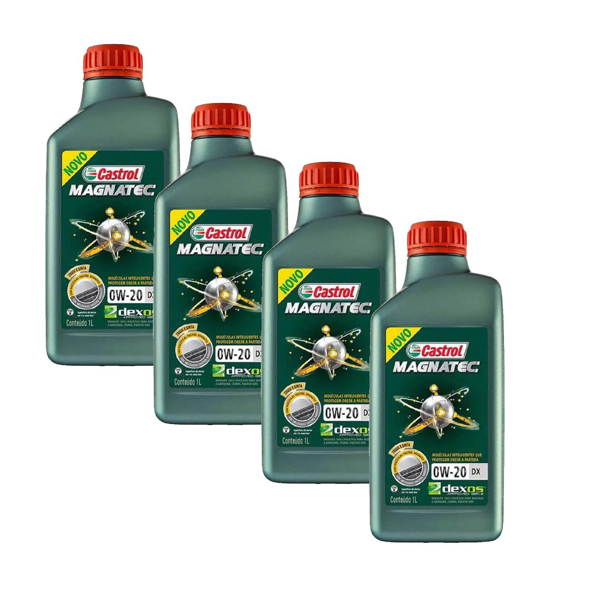 Kit c/ 4L Óleo de Motor Magnatec 0W20 DX Sintético - 3436147 - Castrol - (1)