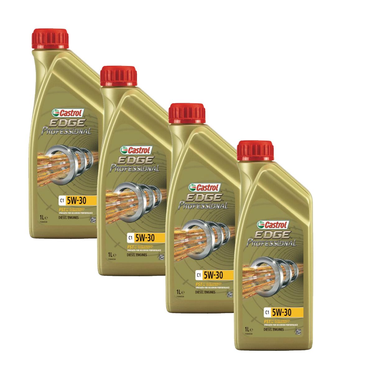 Kit c/ 4L Óleo de Motor Edge Professional C1 5W30 - 3435580 - Castrol - (1)