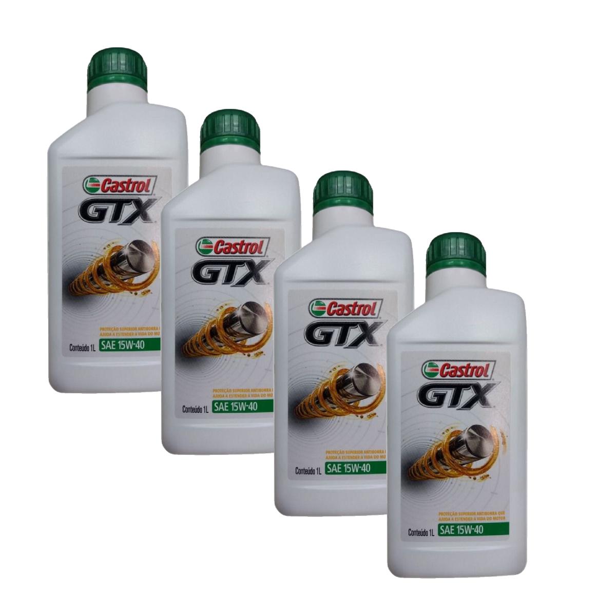 Kit c/ 4L Óleo de Motor GTX Anti-borra 15W40 API SL - 3380133 - Castrol - (1)