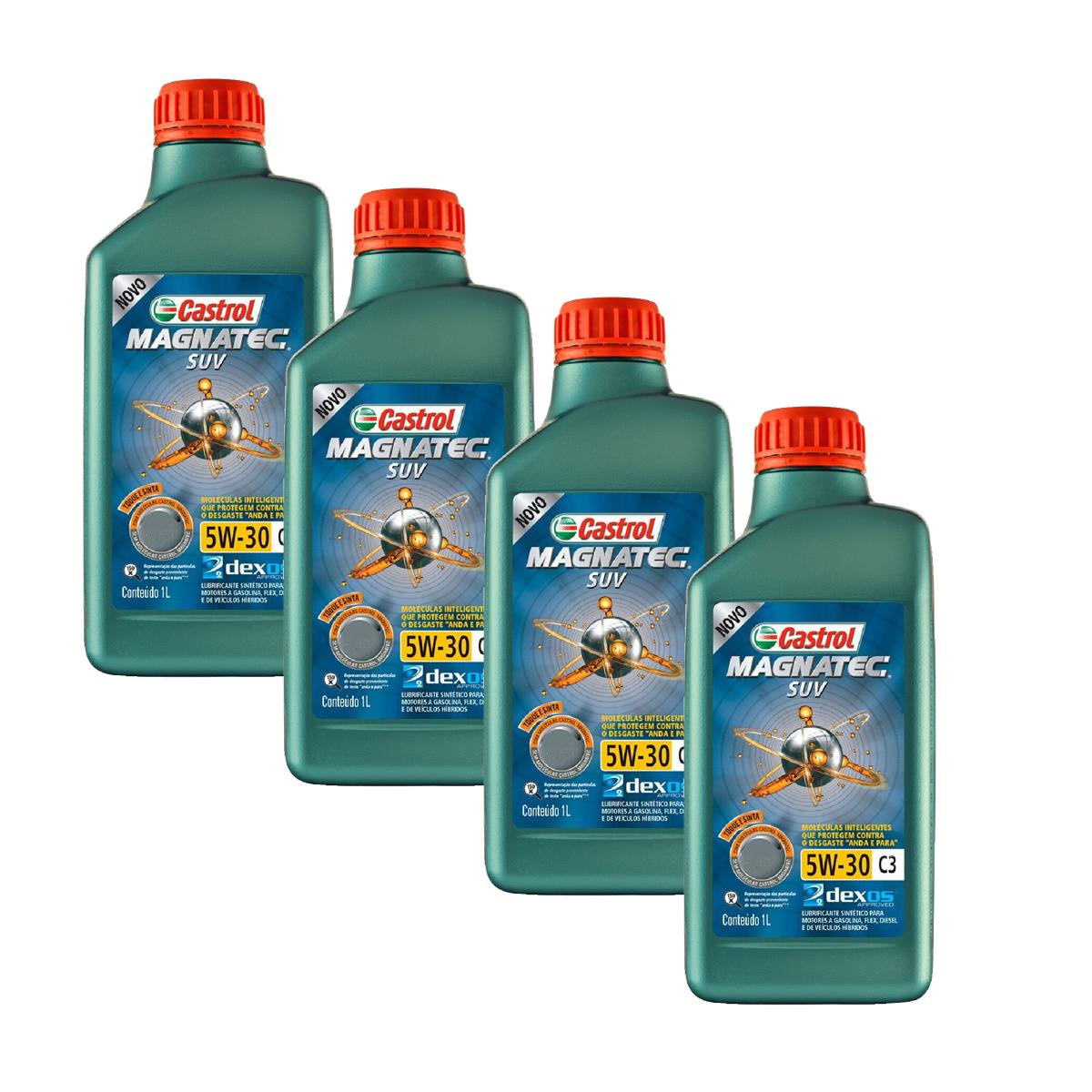 Kit c/ 4L Óleo de Motor Magnatec SUV 5W30 C3 - 3430831 - Castrol - (1)