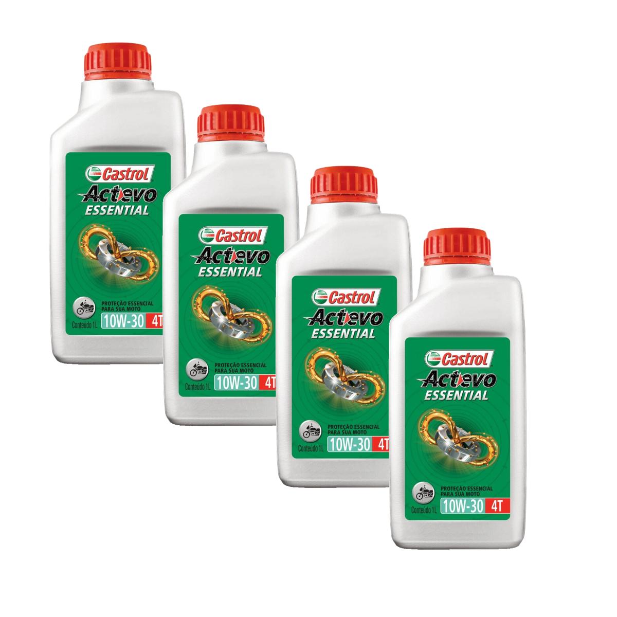 Kit c/ 4L Óleo de Motor para Moto Actevo Essential 10W30 - 3425150 - Castrol - (1)