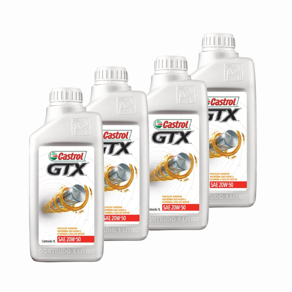 Kit c/ 4L Óleo de Motor GTX Anti-borra 20W50 - 3368720 - Castrol - (1)