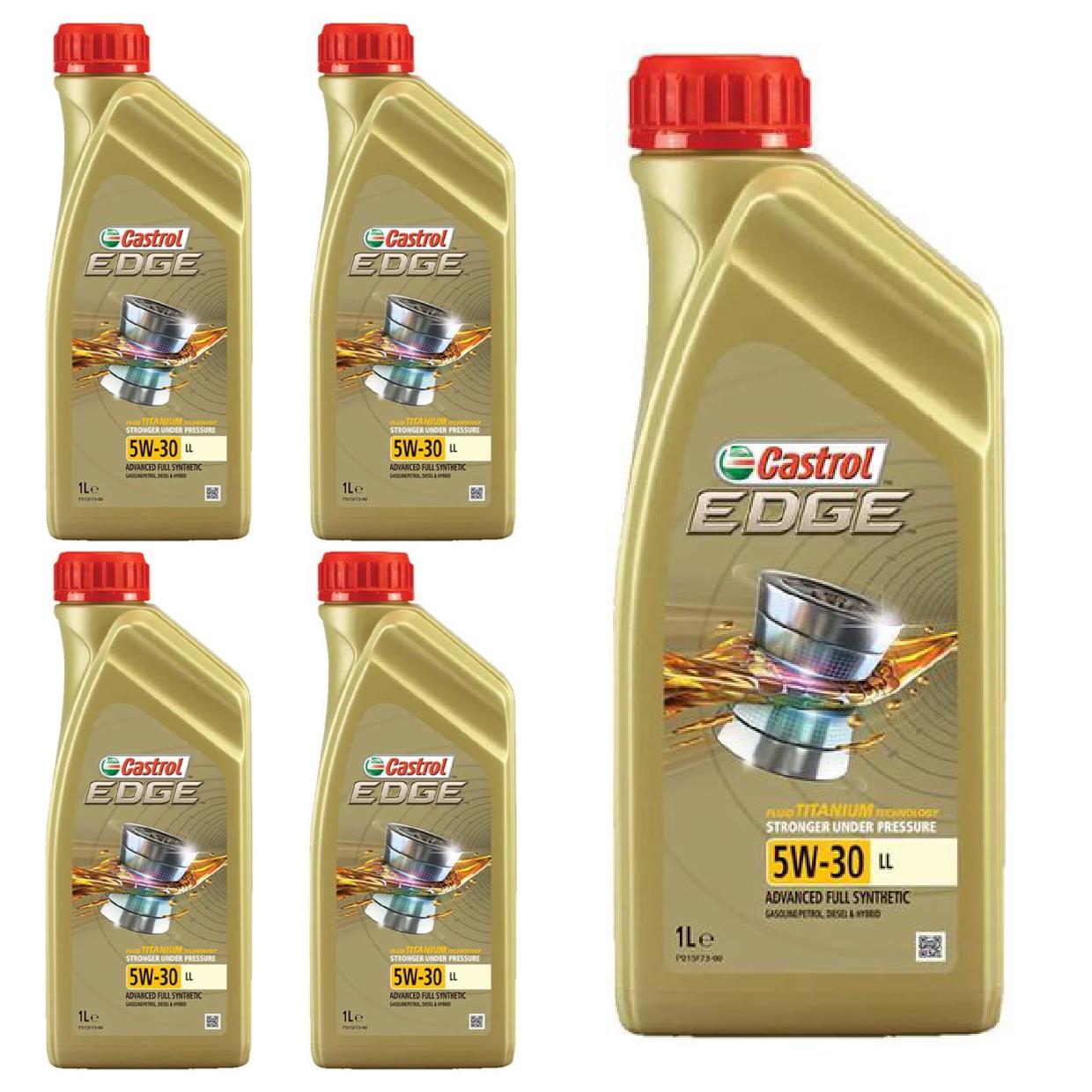 Kit c/ 5L Óleo de Motor Edge 5W30 LL - 3435526 - Castrol - (1)