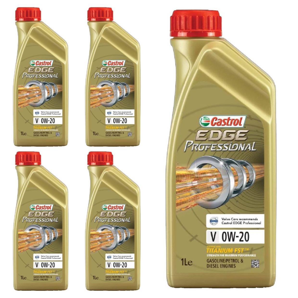 Kit c/ 5L Óleo de Motor Edge Professional V 0W20 - 3435230 - Castrol - (1)
