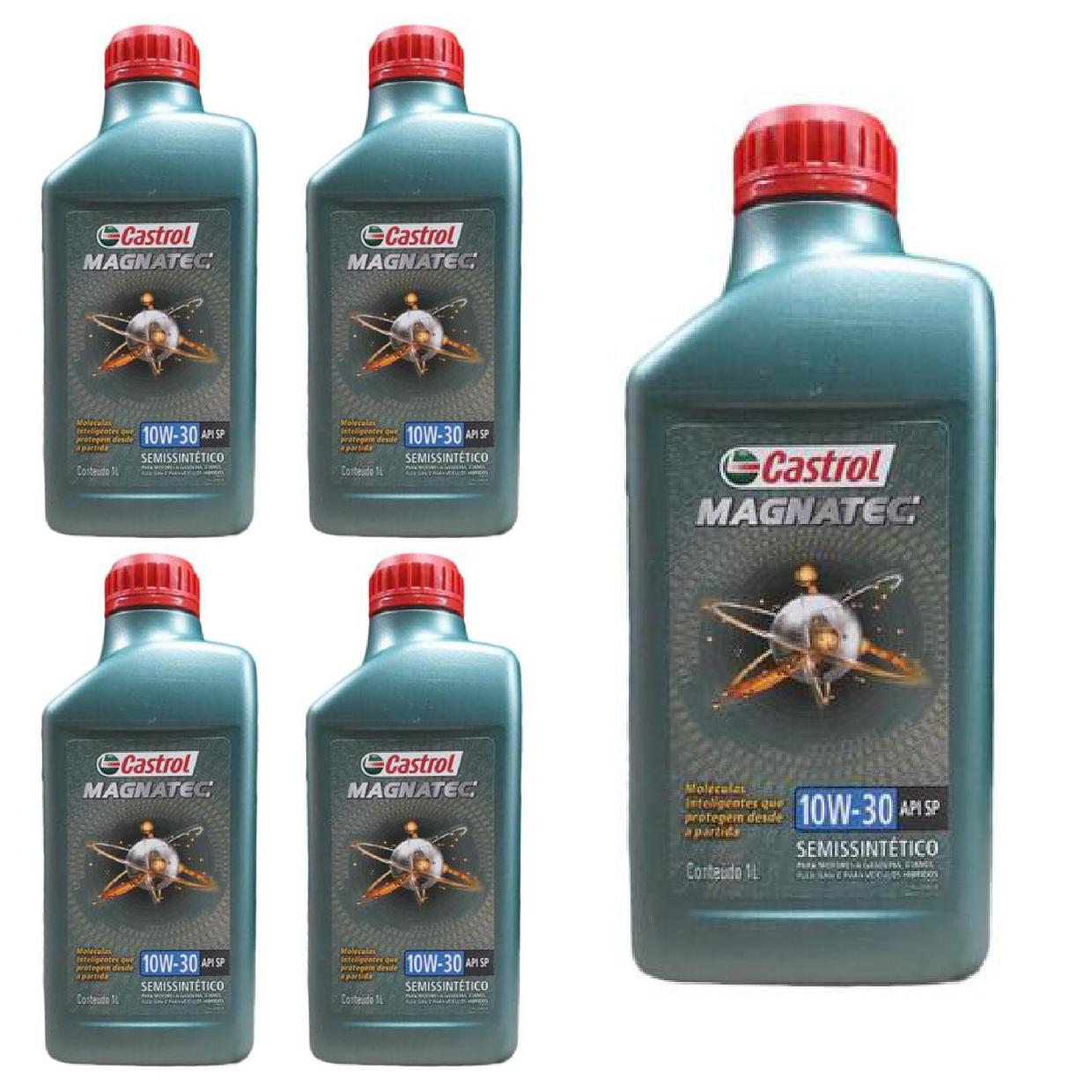 Kit c/ 5L Óleo de Motor Magnatec 10W30 - 3436554 - Castrol - (1)