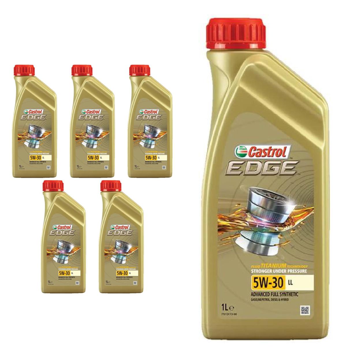 Kit c/ 6L Óleo de Motor Edge 5W30 LL - 3435526 - Castrol - (1)