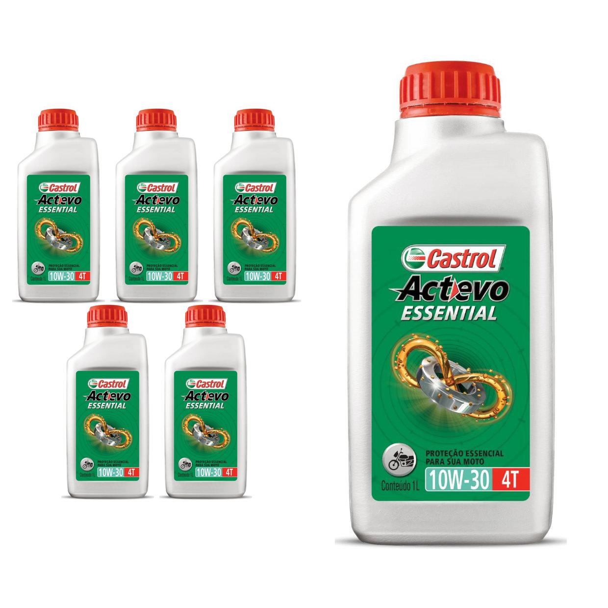 Kit c/ 6L Óleo de Motor para Moto Actevo Essential 10W30 - 3425150 - Castrol - (1)