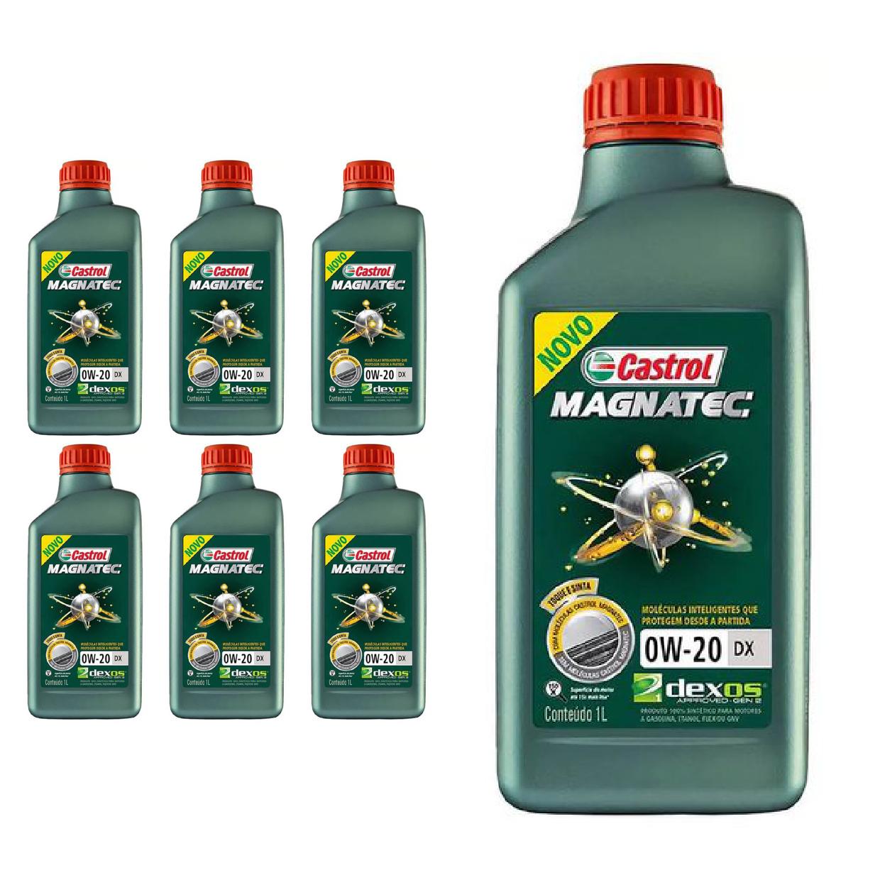 Kit c/ 7L Óleo de Motor Magnatec 0W20 DX Sintético - 3436147 - Castrol - (1)