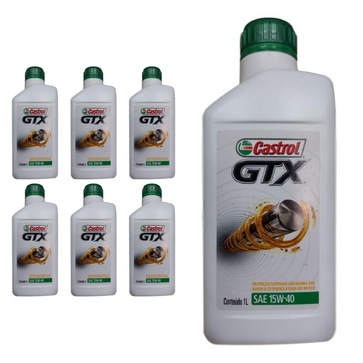 Kit c/ 7L Óleo de Motor GTX Anti-borra 15W40 API SL - 3380133 - Castrol - (1)