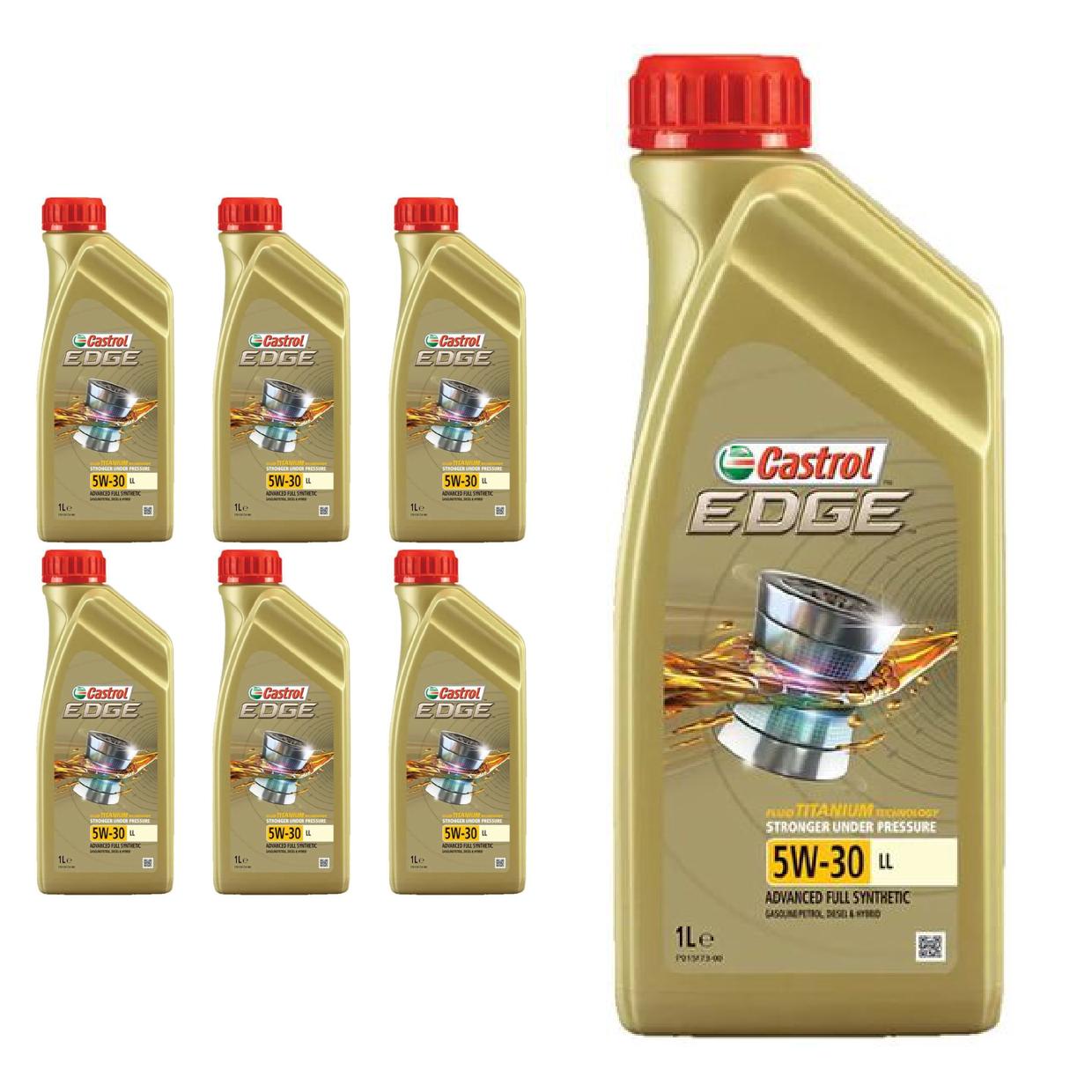 Kit c/ 7L Óleo de Motor Edge 5W30 LL - 3435526 - Castrol - (1)
