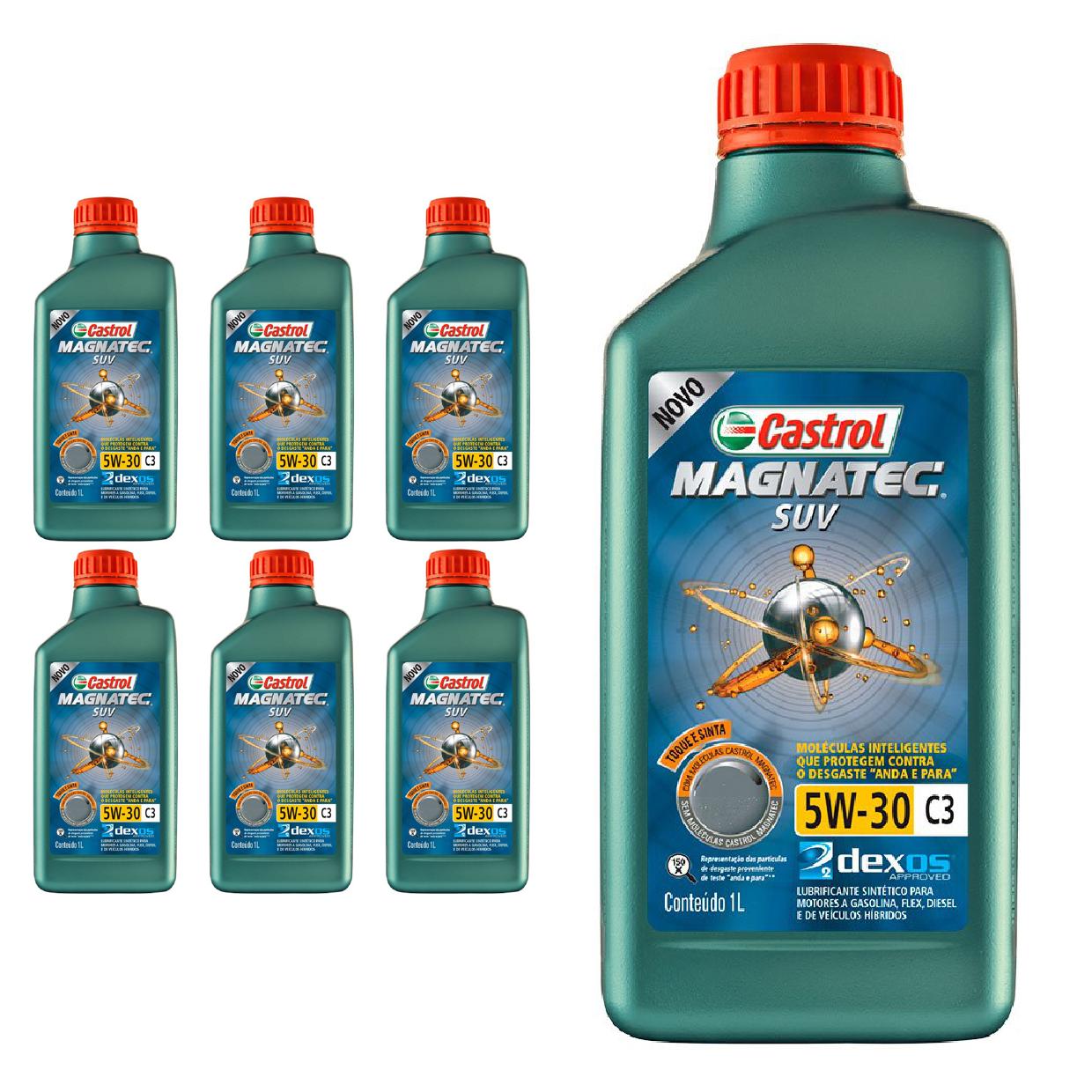 Kit c/ 7L Óleo de Motor Magnatec SUV 5W30 C3 - 3430831 - Castrol - (1)