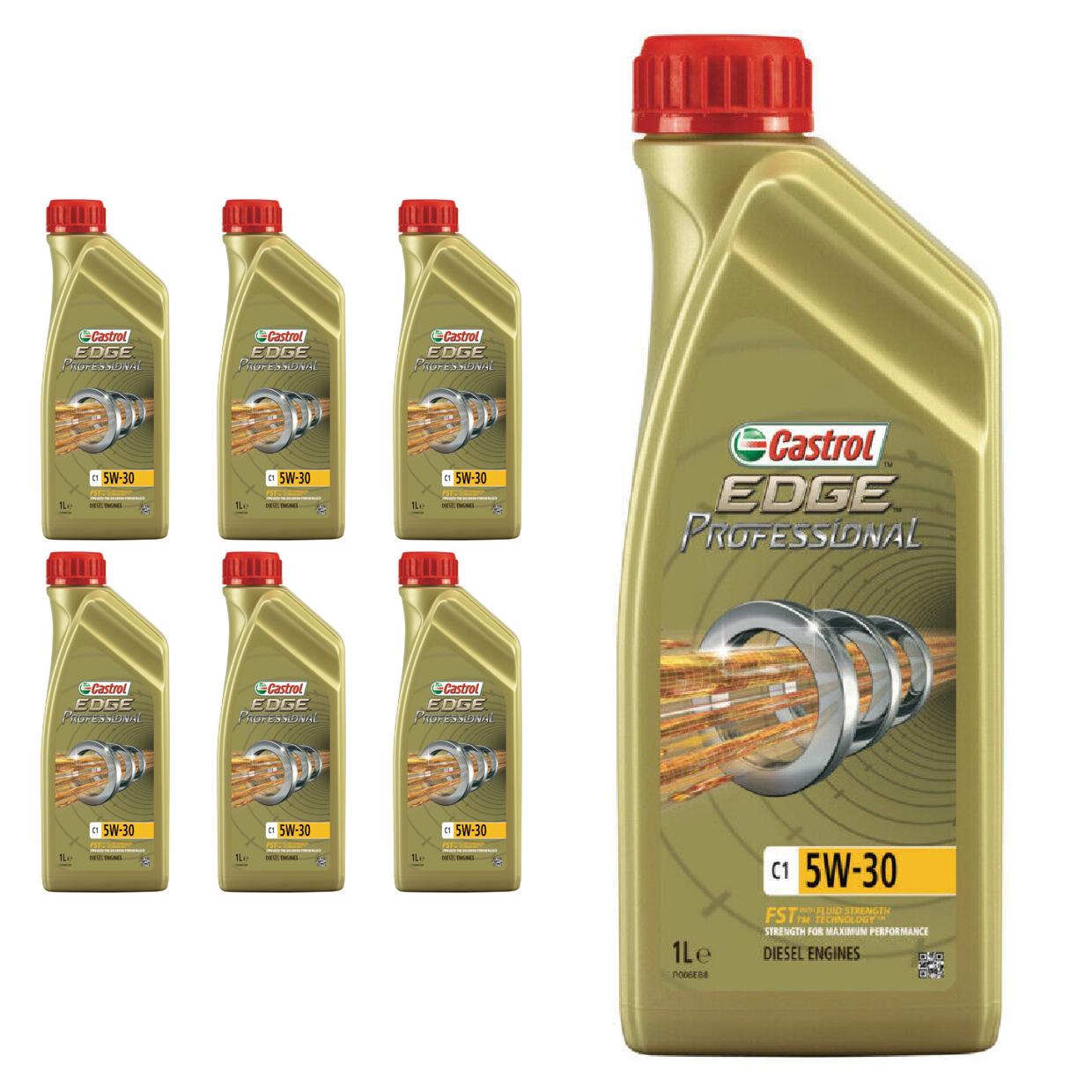 Kit c/ 7L Óleo de Motor Edge Professional C1 5W30 - 3435580 - Castrol - (1)