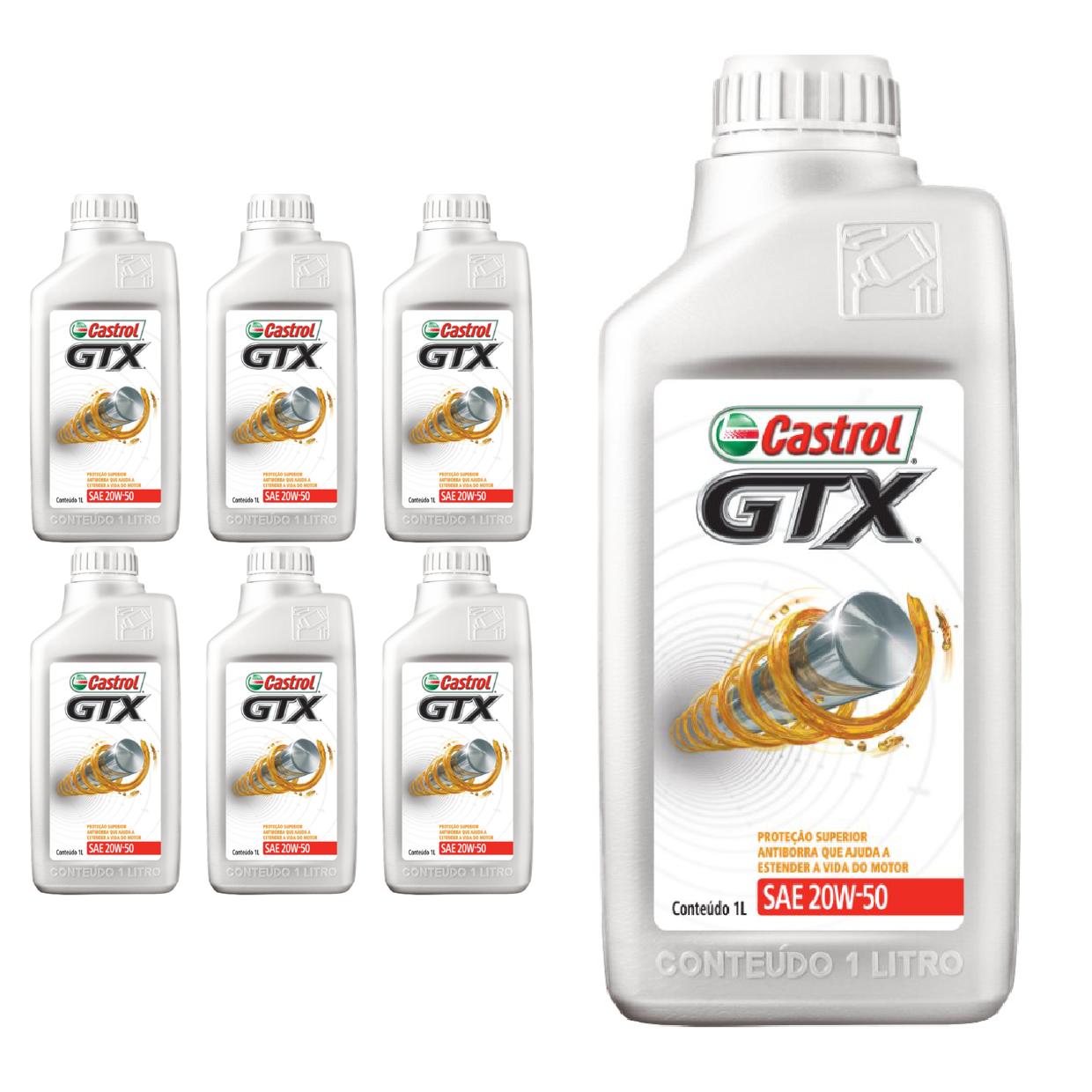 Kit c/ 7L Óleo de Motor GTX Anti-borra 20W50 - 3368720 - Castrol - (1)