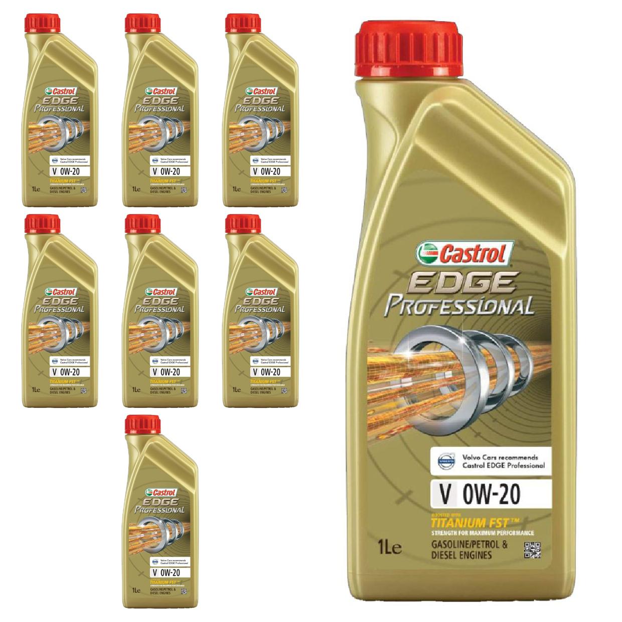 Kit c/ 8L Óleo de Motor Edge Professional V 0W20 - 3435230 - Castrol - (1)