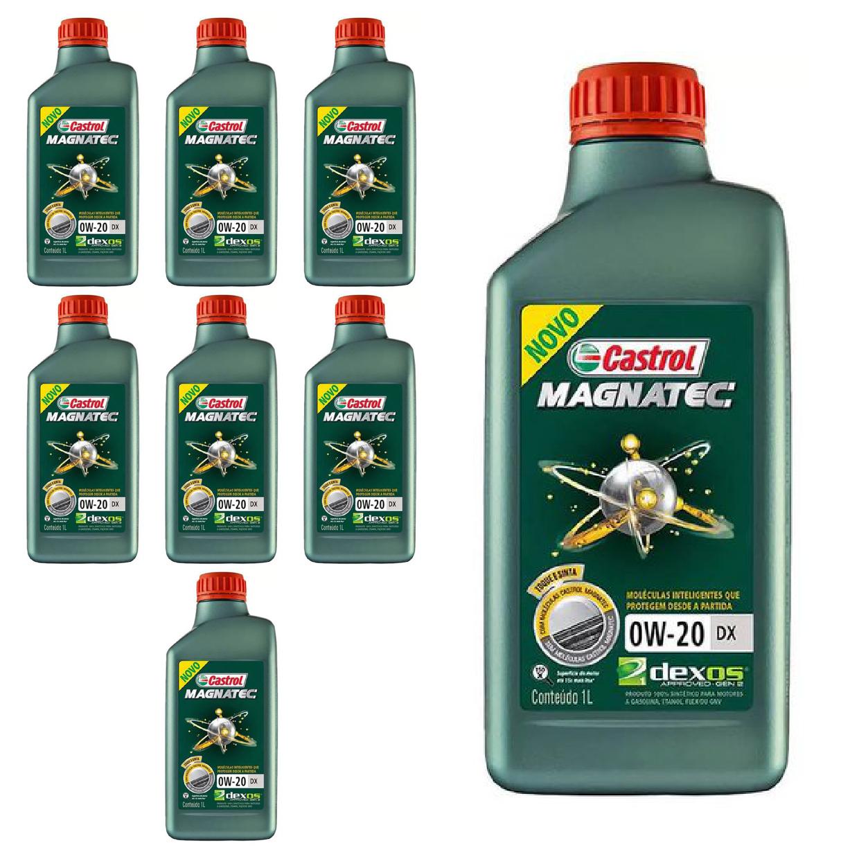 Kit c/ 8L Óleo de Motor Magnatec 0W20 DX Sintético - 3436147 - Castrol - (1)