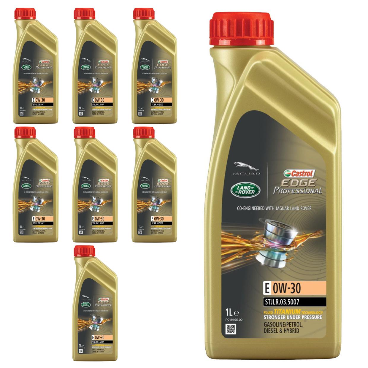 Kit c/ 8L Óleo de Motor Edge Professional E 0W30 - 3435189 - Castrol - (1)