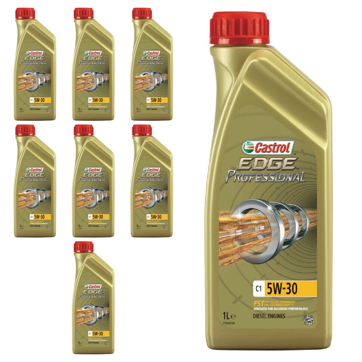 Kit c/ 8L Óleo de Motor Edge Professional C1 5W30 - 3435580 - Castrol - (1)