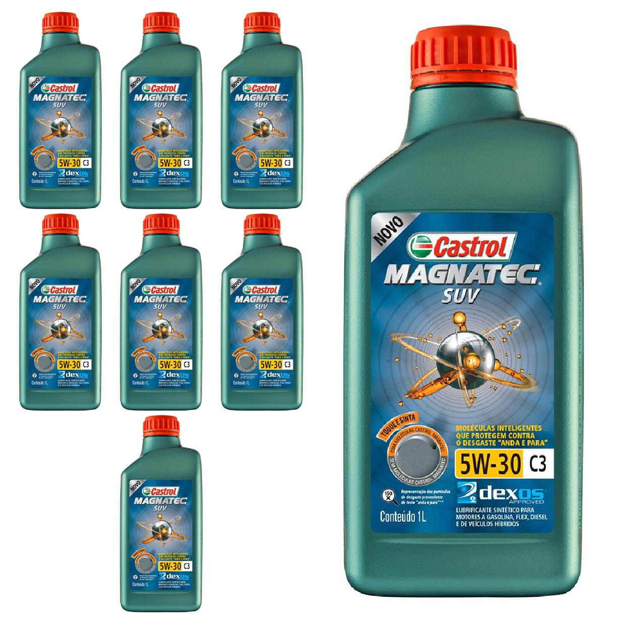Kit c/ 8L Óleo de Motor Magnatec SUV 5W30 C3 - 3430831 - Castrol - (1)