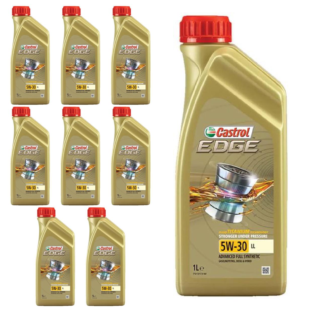 Kit c/ 9L Óleo de Motor Edge 5W30 LL - 3435526 - Castrol - (1)
