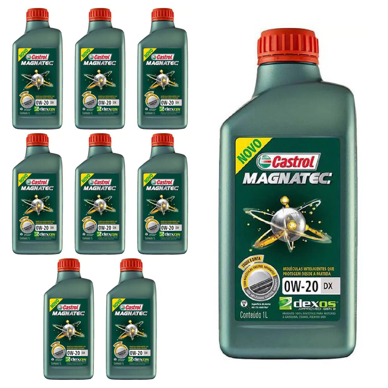 Kit c/ 9L Óleo de Motor Magnatec 0W20 DX Sintético - 3436147 - Castrol - (1)