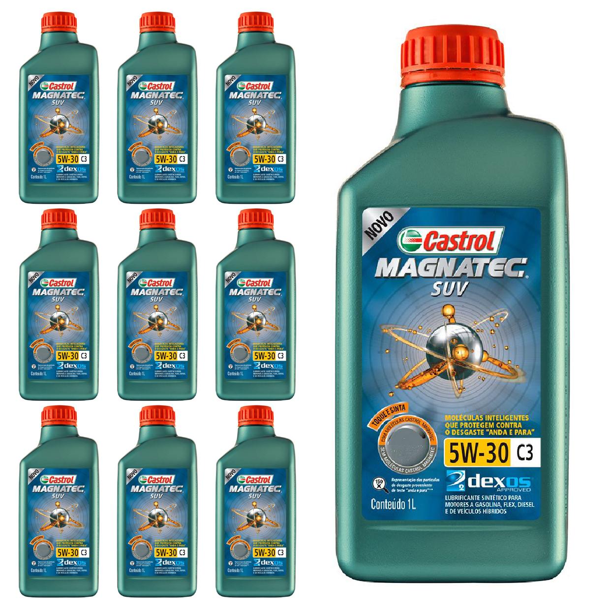 Kit c/ 10L Óleo de Motor Magnatec SUV 5W30 C3 - 3430831 - Castrol - (1)