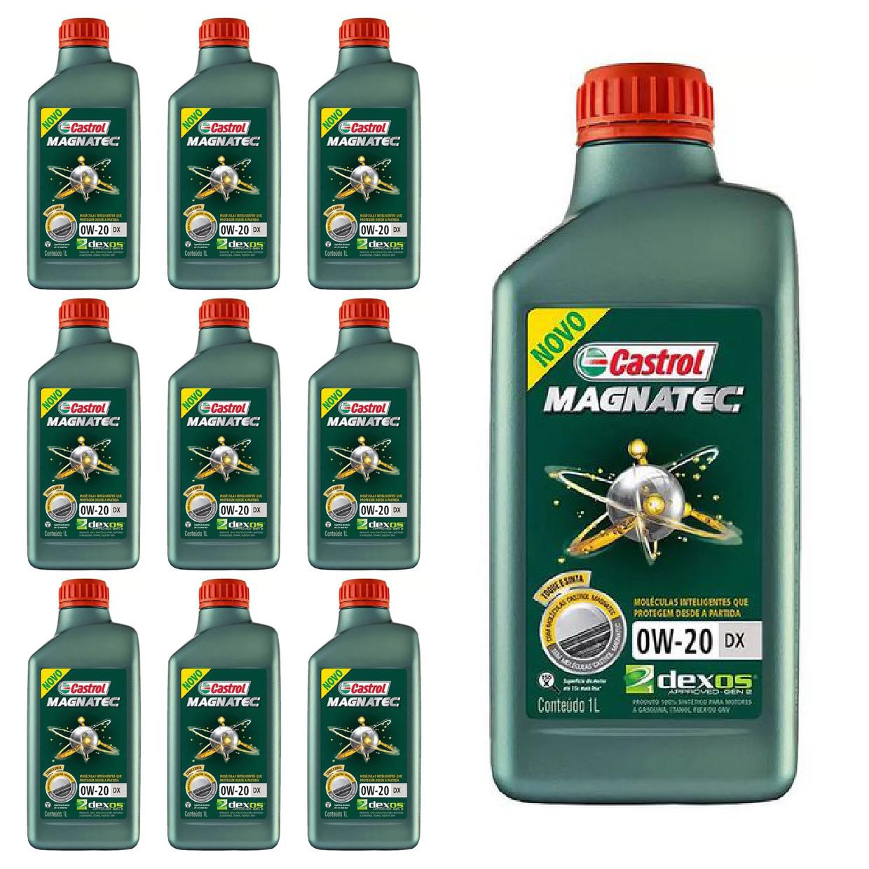 Kit c/ 10L Óleo de Motor Magnatec 0W20 DX Sintético - 3436147 - Castrol - (1)