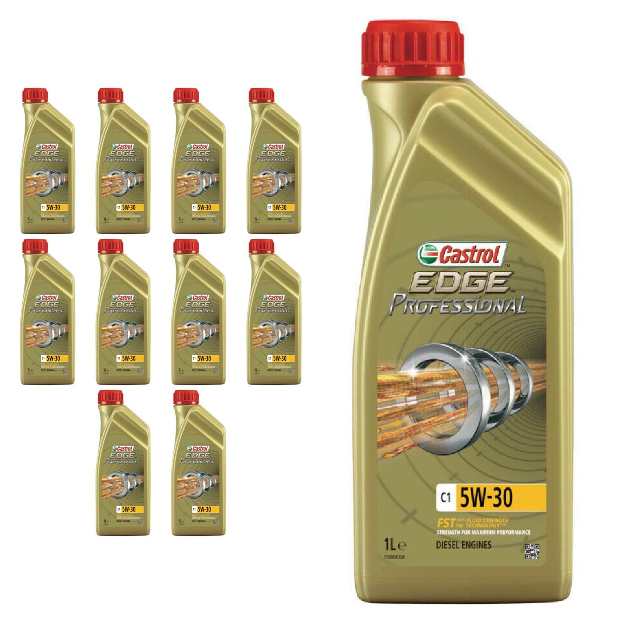 Kit c/ 11L Óleo de Motor Edge Professional C1 5W30 - 3435580 - Castrol - (1)