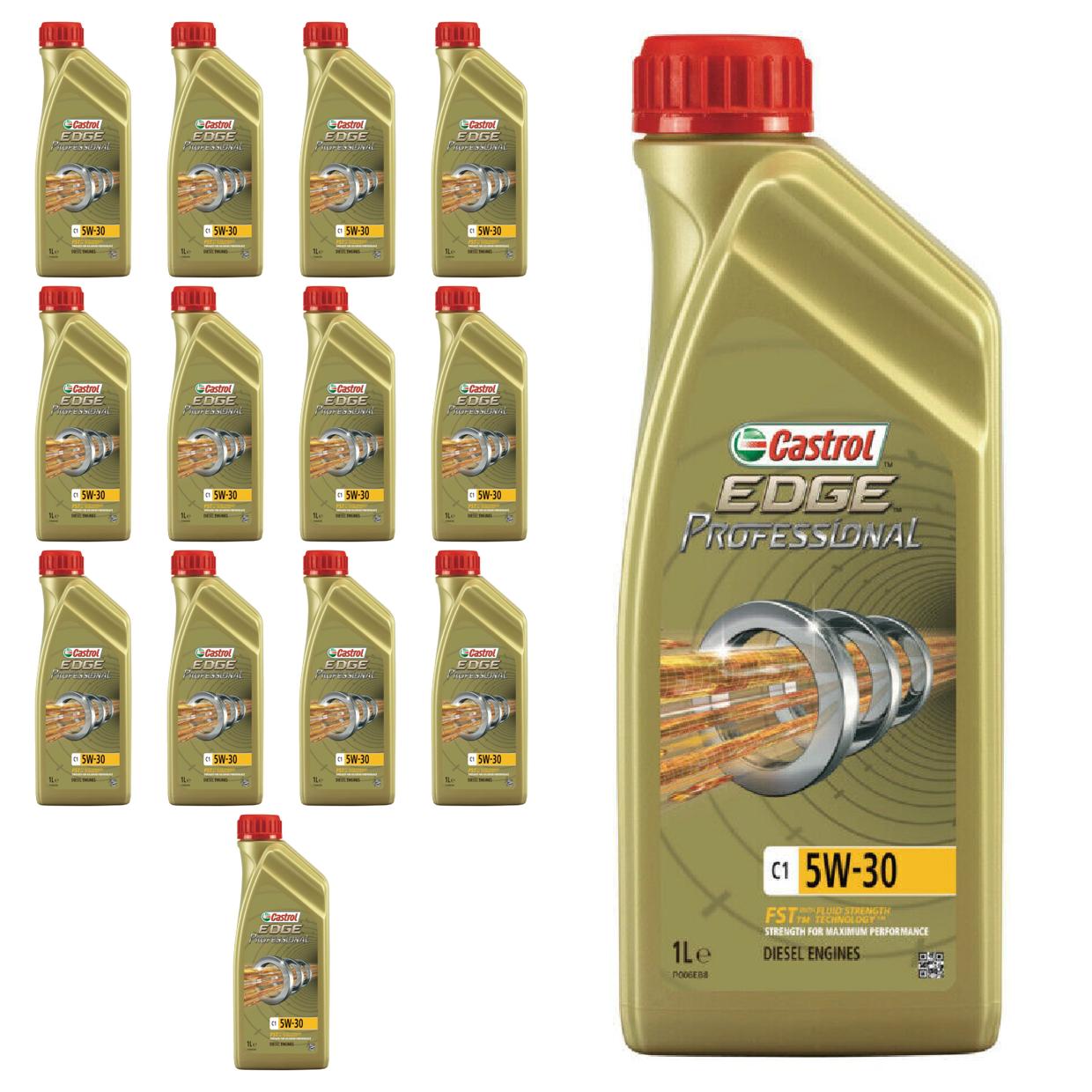 Kit c/ 14L Óleo de Motor Edge Professional C1 5W30 - 3435580 - Castrol - (1)