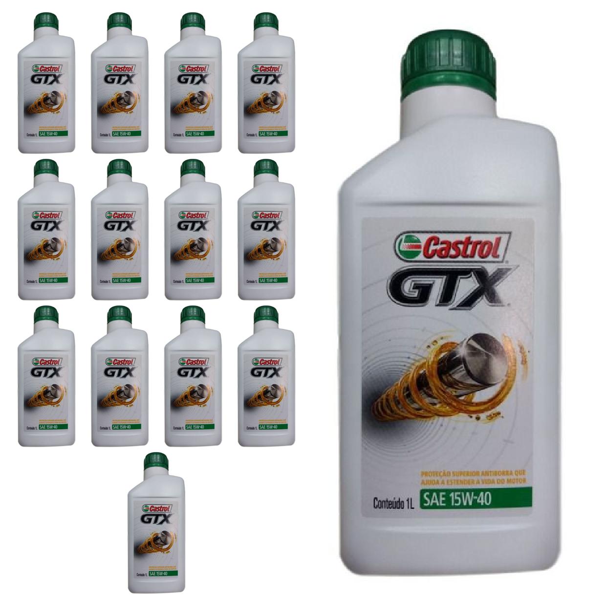 Kit c/ 14L Óleo de Motor GTX Anti-borra 15W40 API SL - 3380133 - Castrol - (1)
