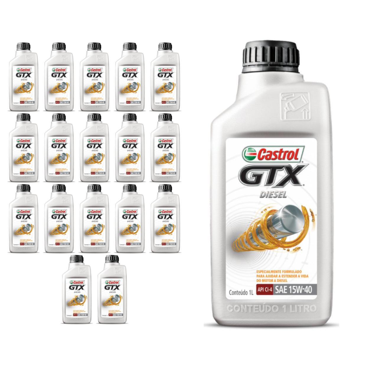 Kit c/ 18L Óleo de Motor GTX Diesel 15W40 - 3394863 - Castrol - (1)
