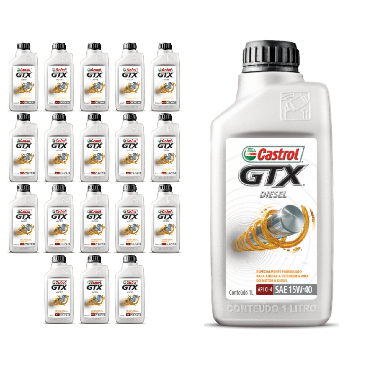 Kit c/ 19L Óleo de Motor GTX Diesel 15W40 - 3394863 - Castrol - (1)