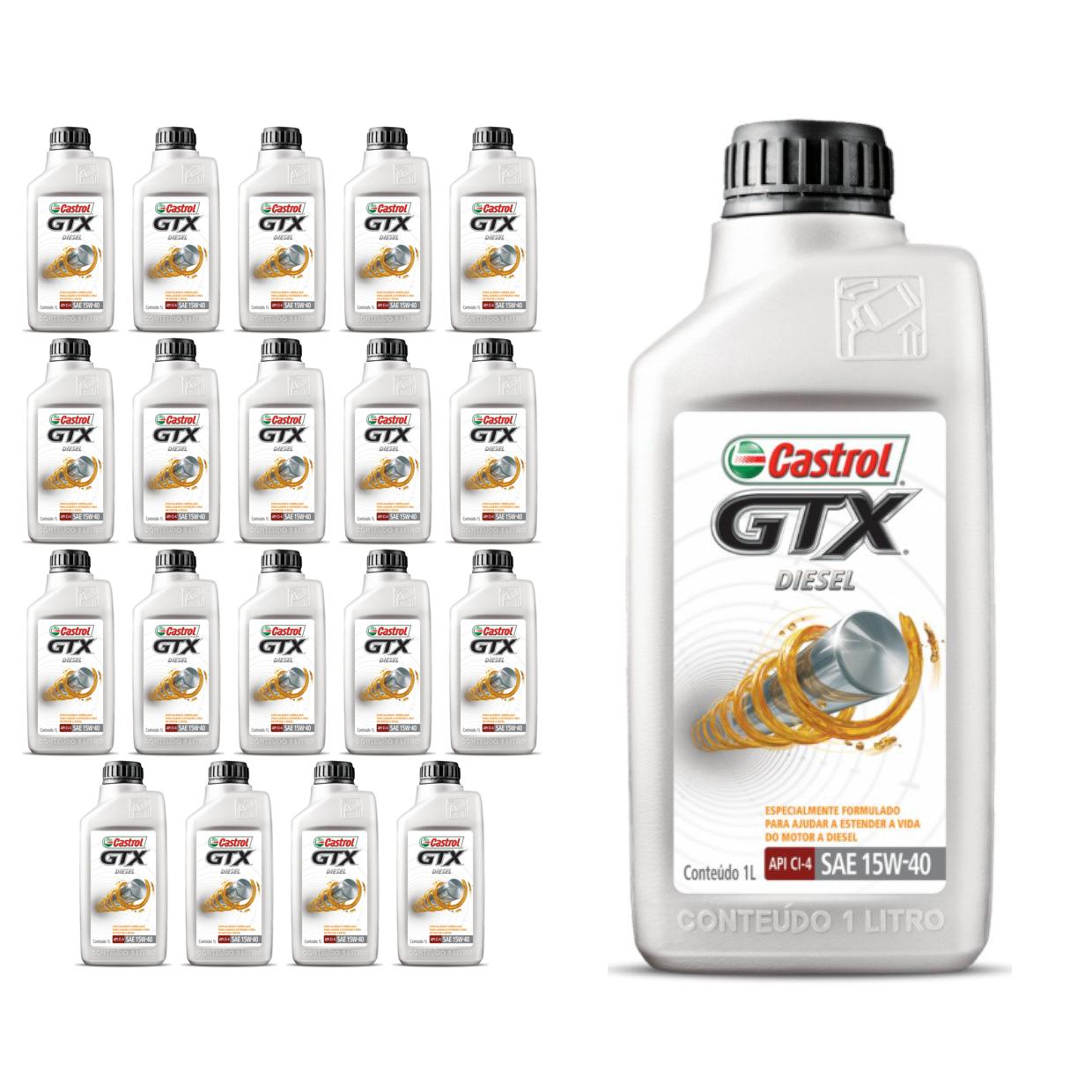 Kit c/ 20L Óleo de Motor GTX Diesel 15W40 - 3394863 - Castrol - (1)