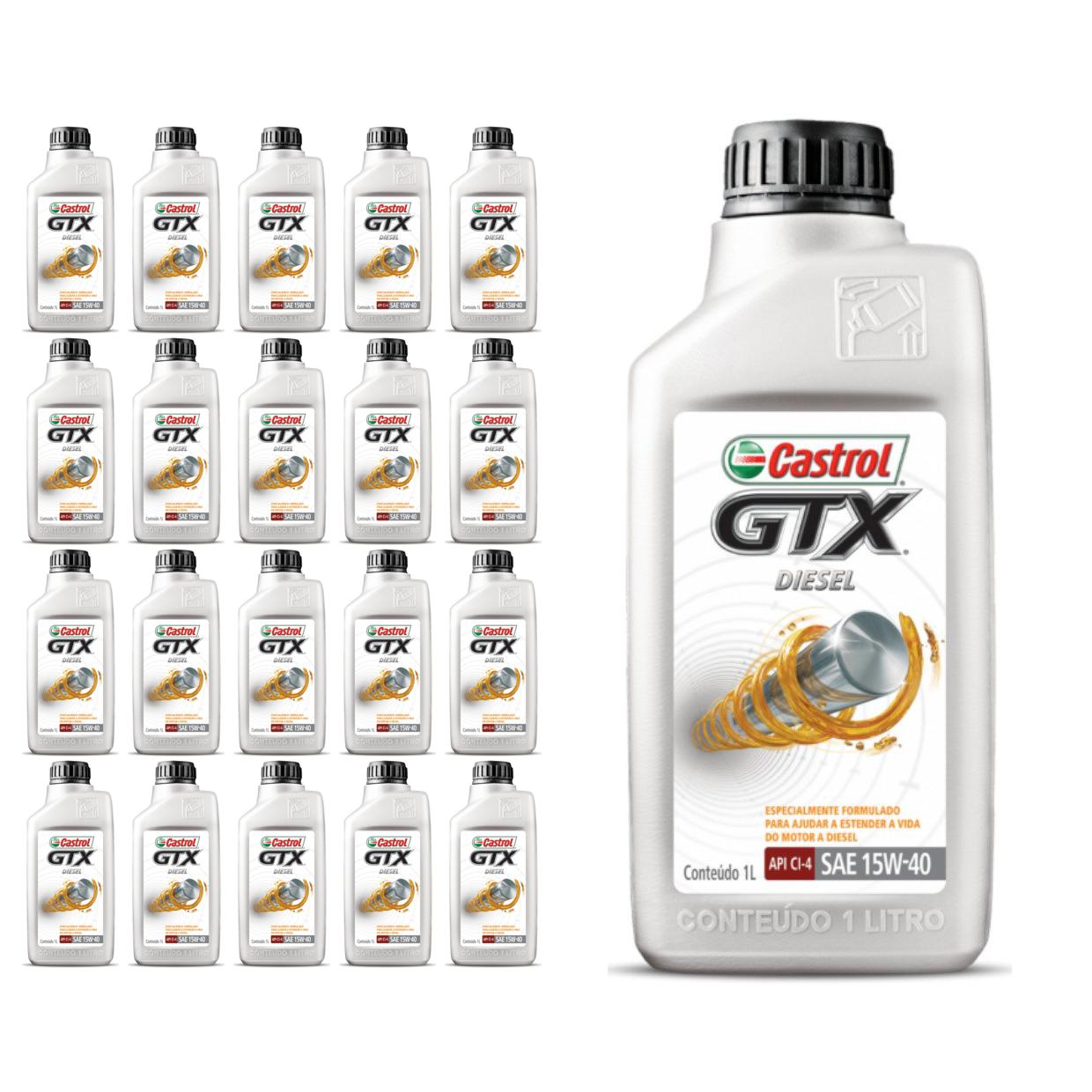 Kit c/ 21L Óleo de Motor GTX Diesel 15W40 - 3394863 - Castrol - (1)